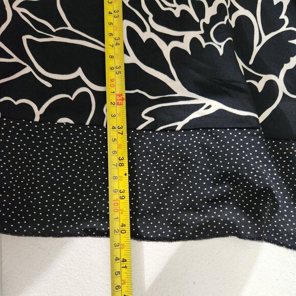 Lane Bryant Dress 14/16 Black White Floral Print Polka Dot Short Sleeves Floral - Picture 9 of 13